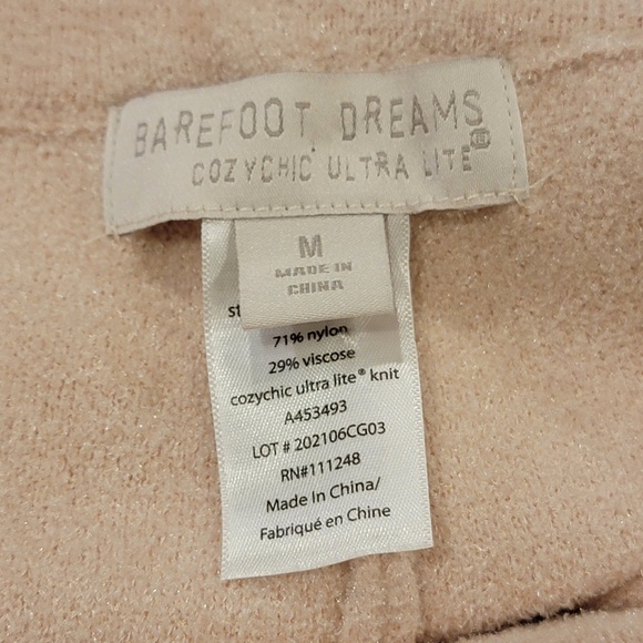 Barefoot Dreams CozyChic Ultra Lite Joggers Medium Pink Drawstring Pockets EUC - Picture 5 of 6